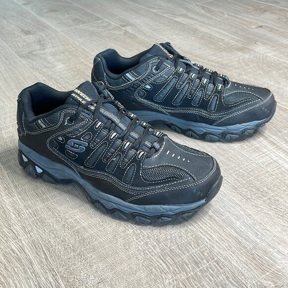 SKECHERS Black After Burn Memory Fit Men’s Shoe Size 11.5 - Picture 1 of 10